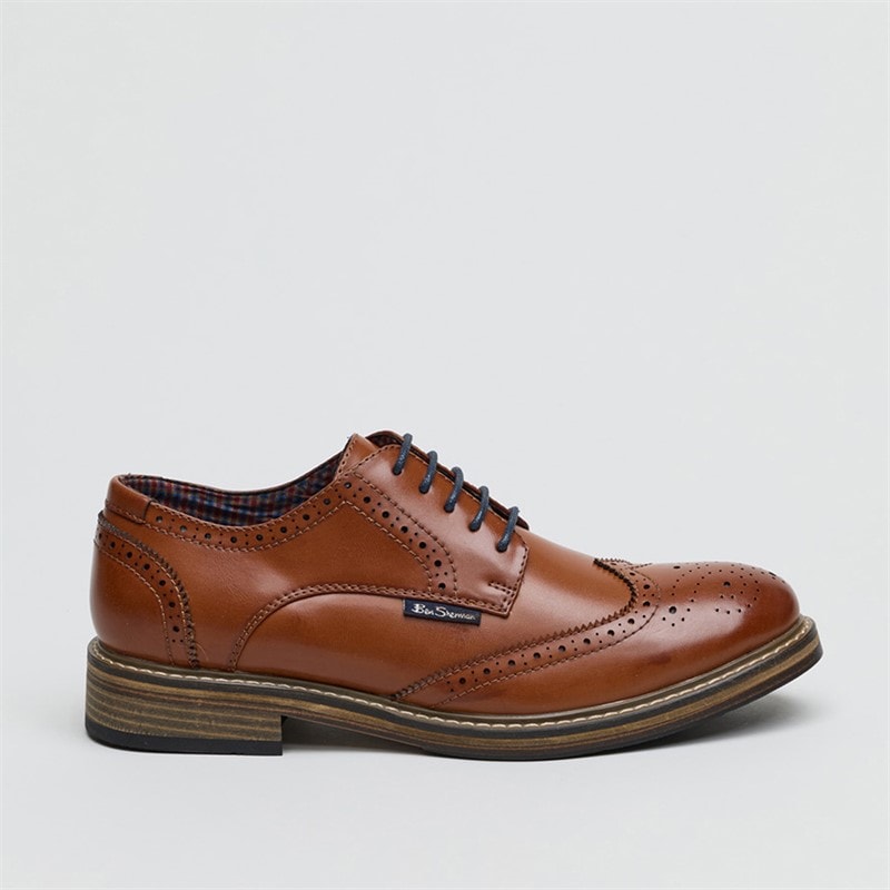Mens Triumph II Brogue Shoes Burnished Tan - Image 2