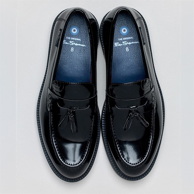Mens Chancery Tassle Loafers Black - Image 3