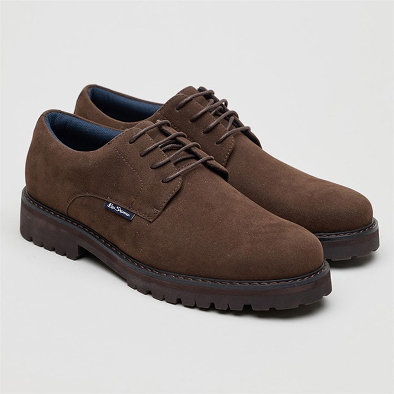 Mens Chesterley Derby Shoes Brown Imi Suede - Image 2