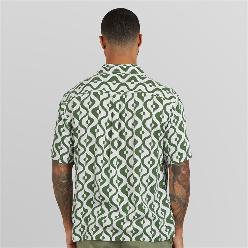 Mens Short Sleeve Carnaby Geo Shirt Forest - Image 2
