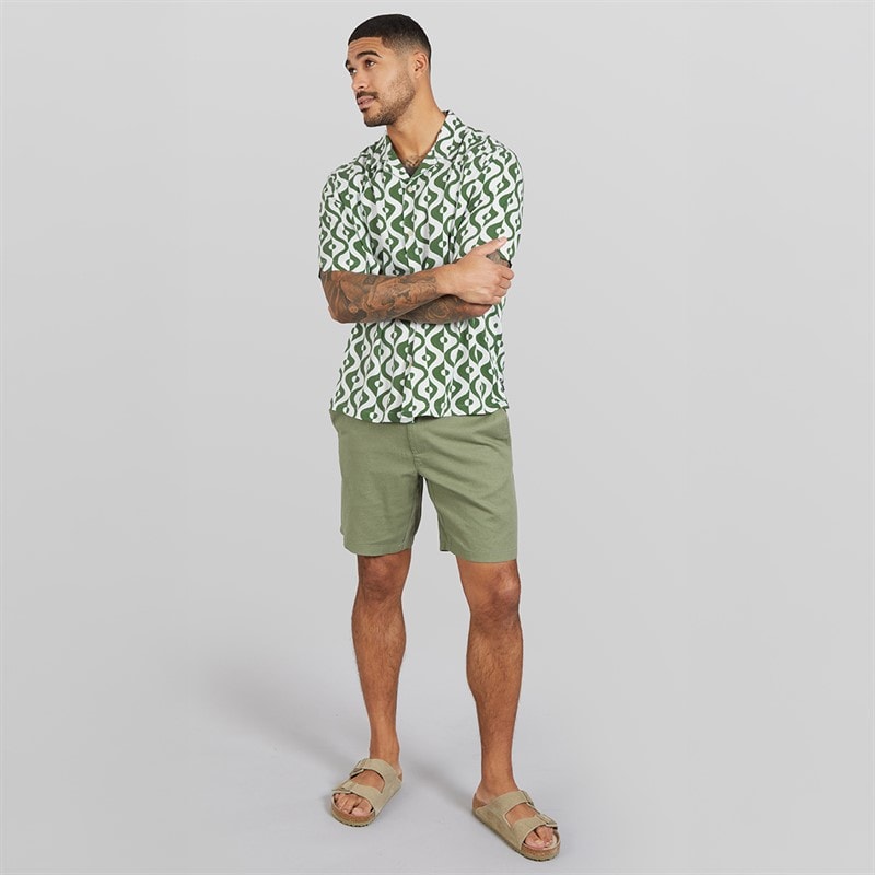 Mens Short Sleeve Carnaby Geo Shirt Forest - Image 4
