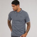 Mens Twin Tipped Polo Shirt Slate