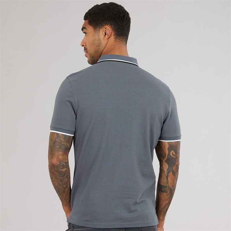 Mens Twin Tipped Polo Shirt Slate - Image 2