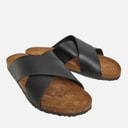 Mens Dawson Cross Strap Sandals Black