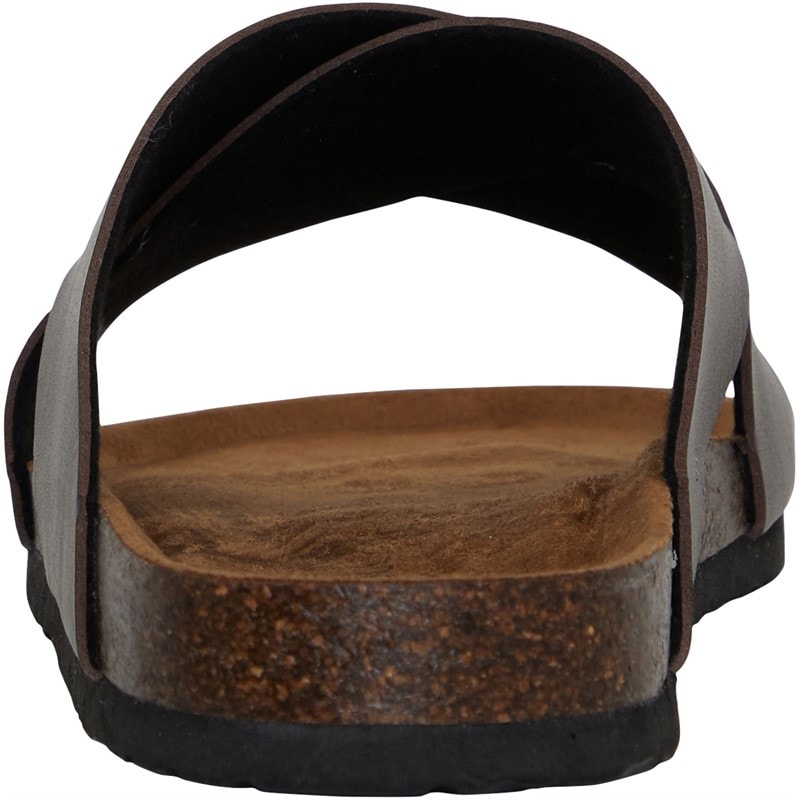 Mens Dawson Cross Strap Sandals Brown - Image 4