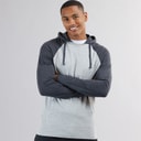 Mens French Long Sleeve Top With Hood Light Grey Marl/Dark Charcoal