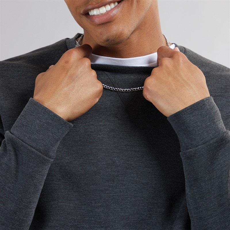 Mens Retina Crew Neck Sweatshirt Dark Charcoal Marl - Image 3