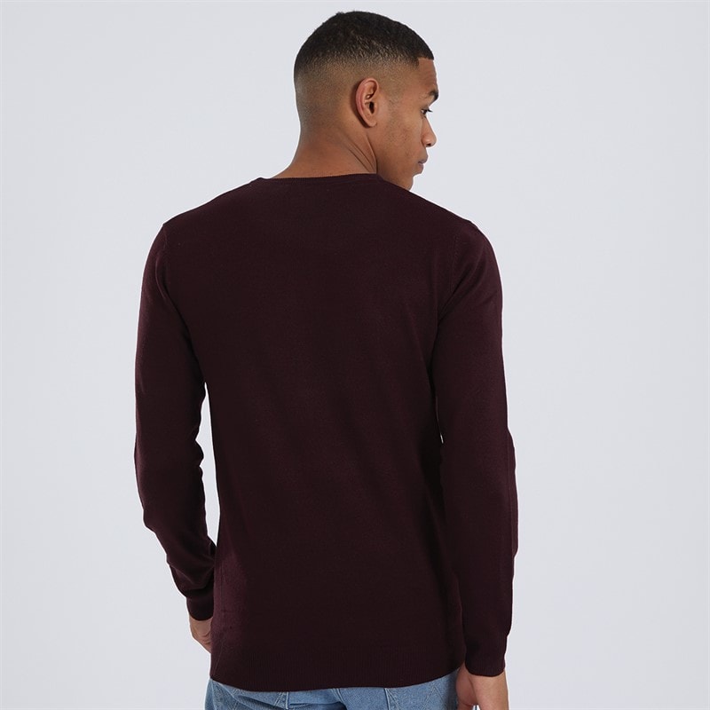 Mens Theory Crew Neck Jumper Oxblood - Image 2