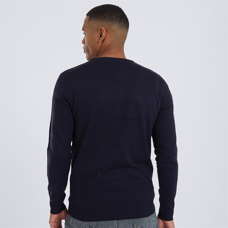 Mens Theory Crew Neck Jumper Navy - Image 2
