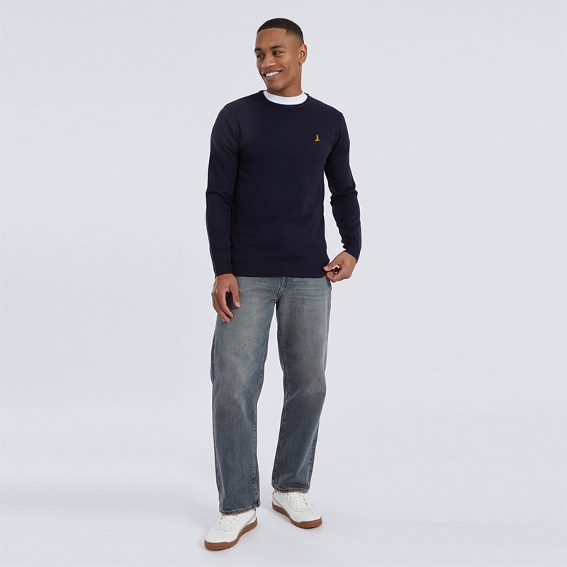 Mens Theory Crew Neck Jumper Navy - Image 4