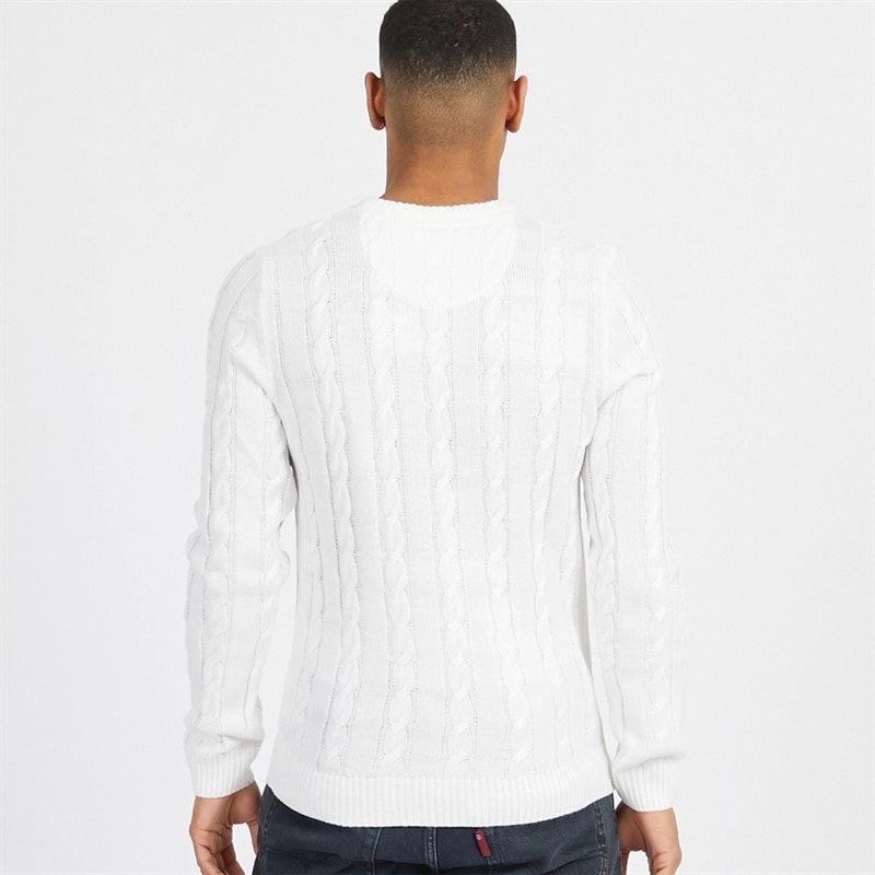 Mens Alliance Crew Neck Jumper Vintage White - Image 2