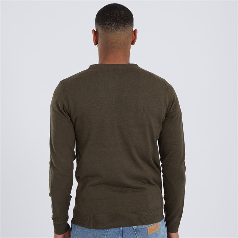 Mens Theory Crew Neck Jumper Khaki - Image 2