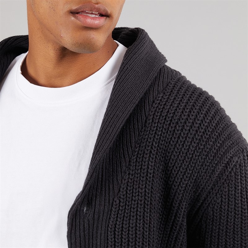 Mens Arkram Button Up Knitted Cardigan Midnight Navy - Image 3