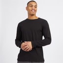 Mens Supreme Crew Neck Long Sleeve T-Shirt Black
