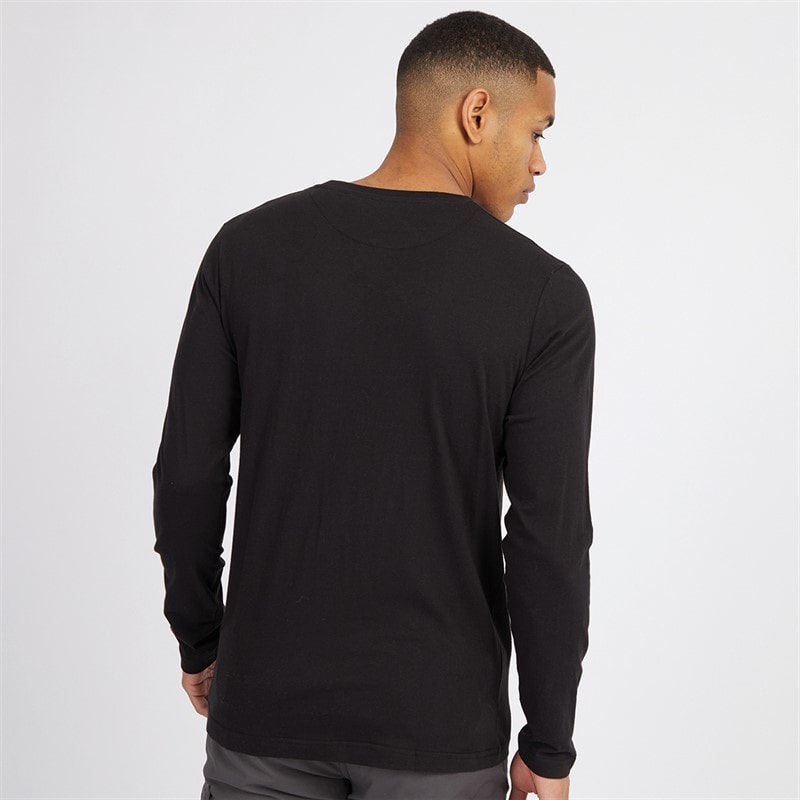 Mens Supreme Crew Neck Long Sleeve T-Shirt Black - Image 2