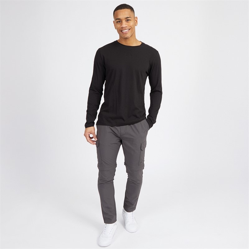 Mens Supreme Crew Neck Long Sleeve T-Shirt Black - Image 3