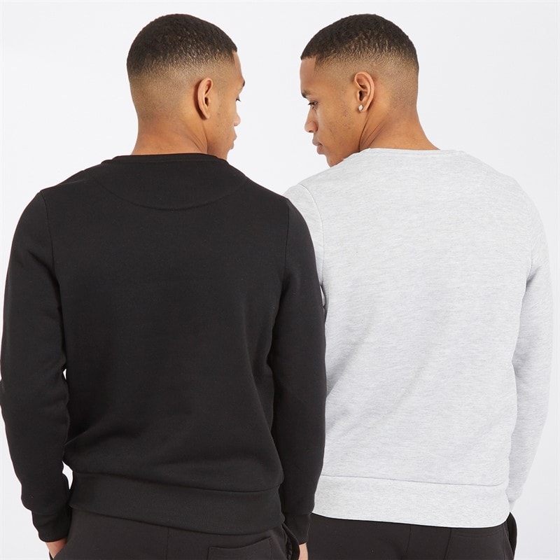 Mens Winston Two Pack Sweatshirts Black/Grey - Image 2