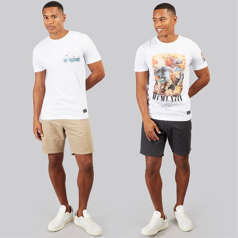Mens Hansen Two Pack Chino Shorts Dark Navy/Stone - Image 4