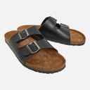 Mens Anthony Double Buckle Sandals Black