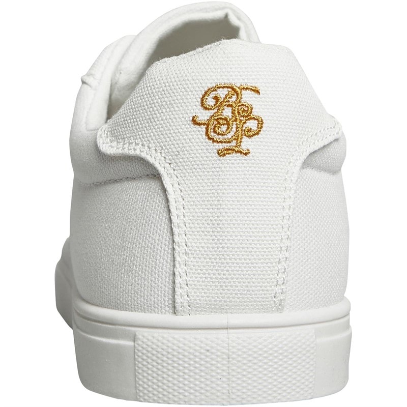 Mens Kite Eagle Canvas Pumps White Mono - Image 3