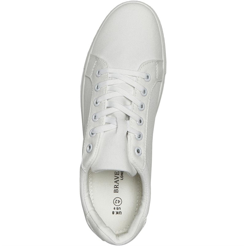 Mens Kite Eagle Canvas Pumps White Mono - Image 4