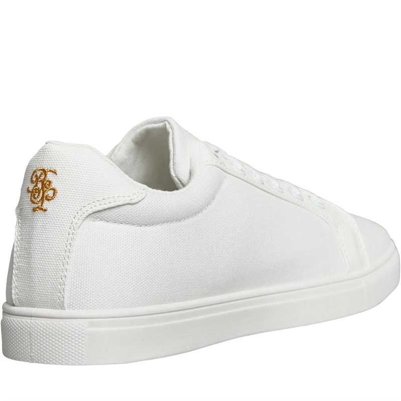 Mens Kite Eagle Canvas Pumps White Mono - Image 5