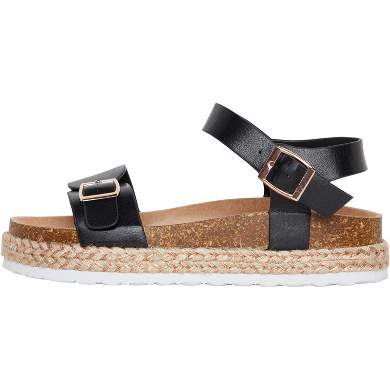 Womens Pantha Ankle Strap Platform Sandals Black - Image 3