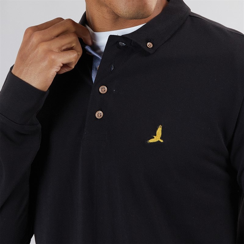 Mens Oregon Long Sleeve T-Shirt Jet Black - Image 3
