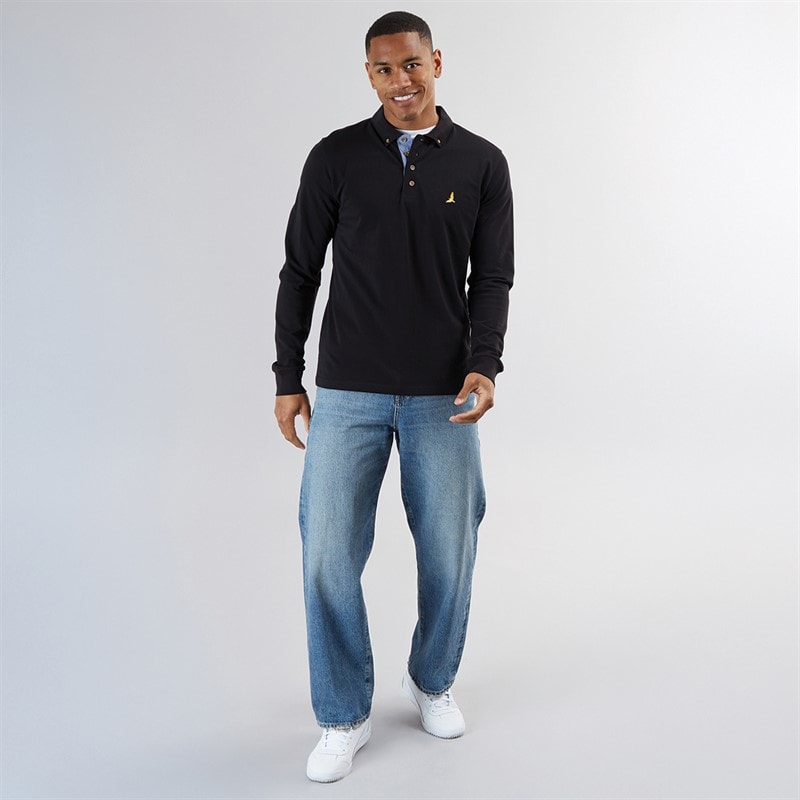 Mens Oregon Long Sleeve T-Shirt Jet Black - Image 4