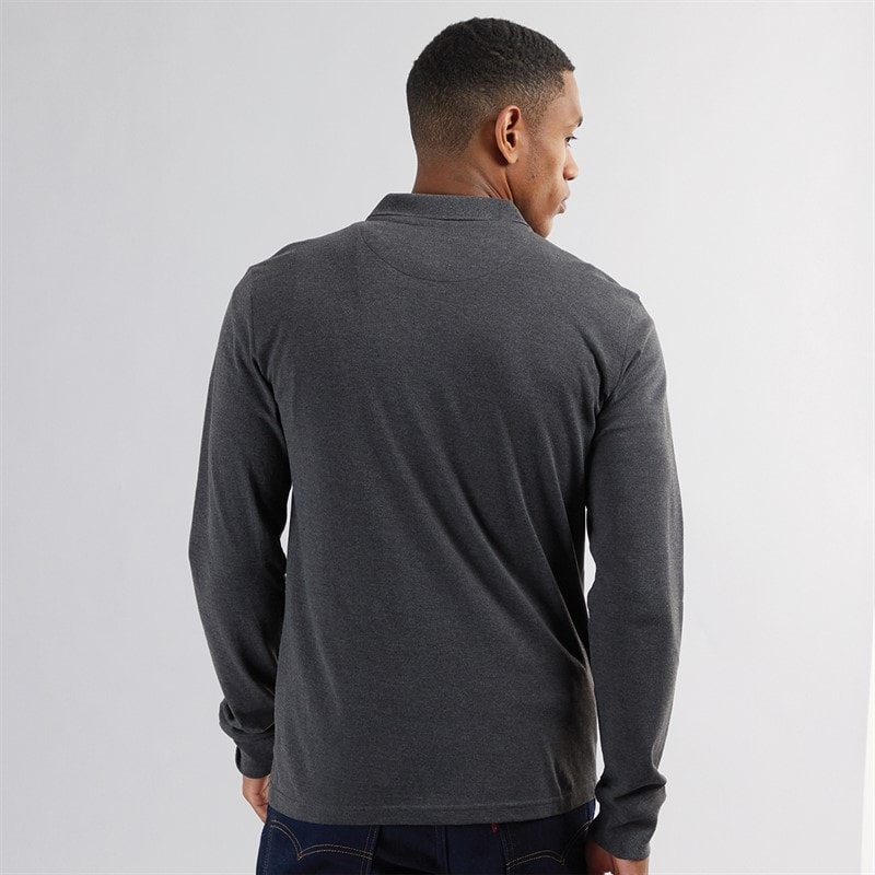 Mens Oregon Long Sleeve T-Shirt Dark Charcoal Marl - Image 2