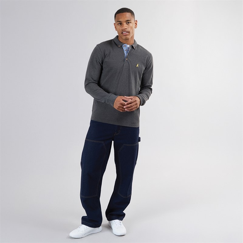Mens Oregon Long Sleeve T-Shirt Dark Charcoal Marl - Image 4