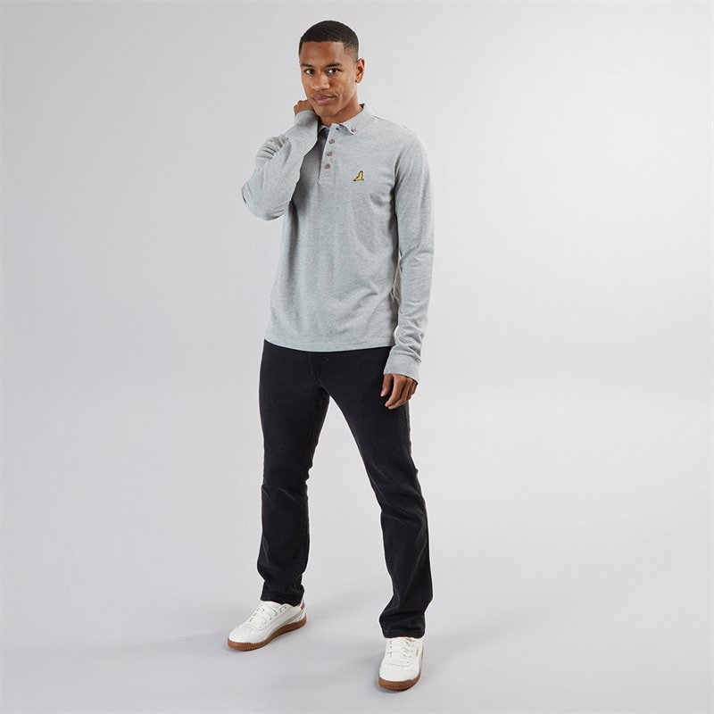 Mens Oregon Long Sleeve T-Shirt Light Grey Marl - Image 4