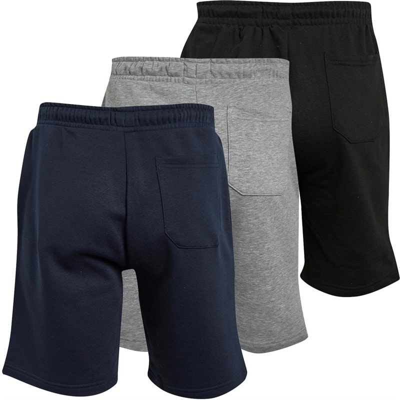 Mens Tarley Three Pack Jersey Shorts Black/Light Grey/Navy - Image 2