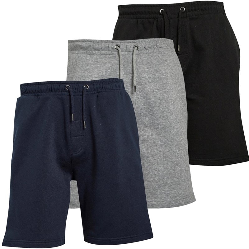 Mens Tarley Three Pack Jersey Shorts Black/Light Grey/Navy - Image 3