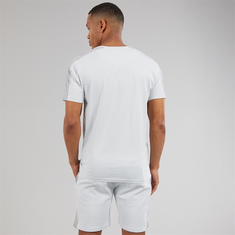 Mens Rowan T-Shirt And Shorts Set Baby Blue/Light Grey Marl - Image 2