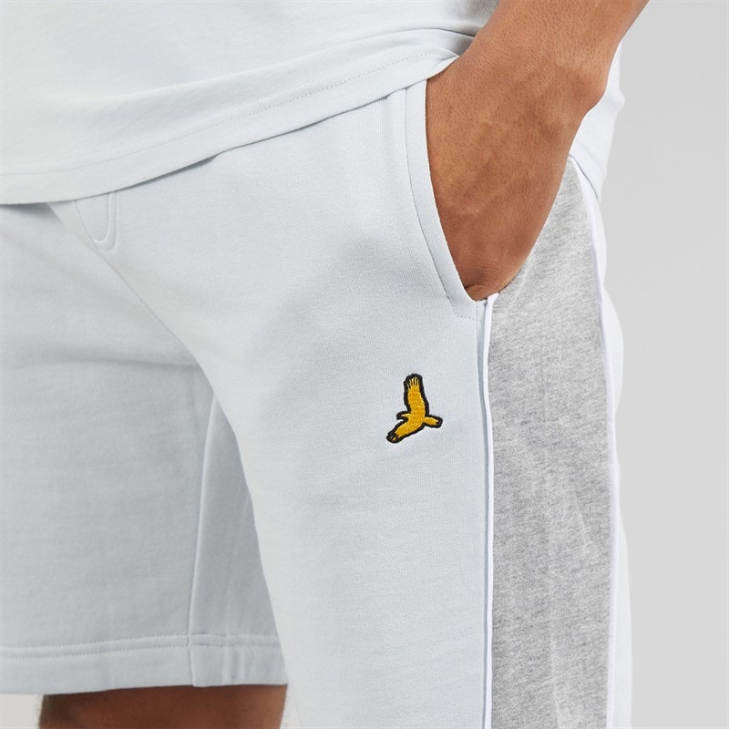 Mens Rowan T-Shirt And Shorts Set Baby Blue/Light Grey Marl - Image 5
