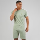 Mens Rowan T-Shirt And Shorts Set Mint Green/Optic White