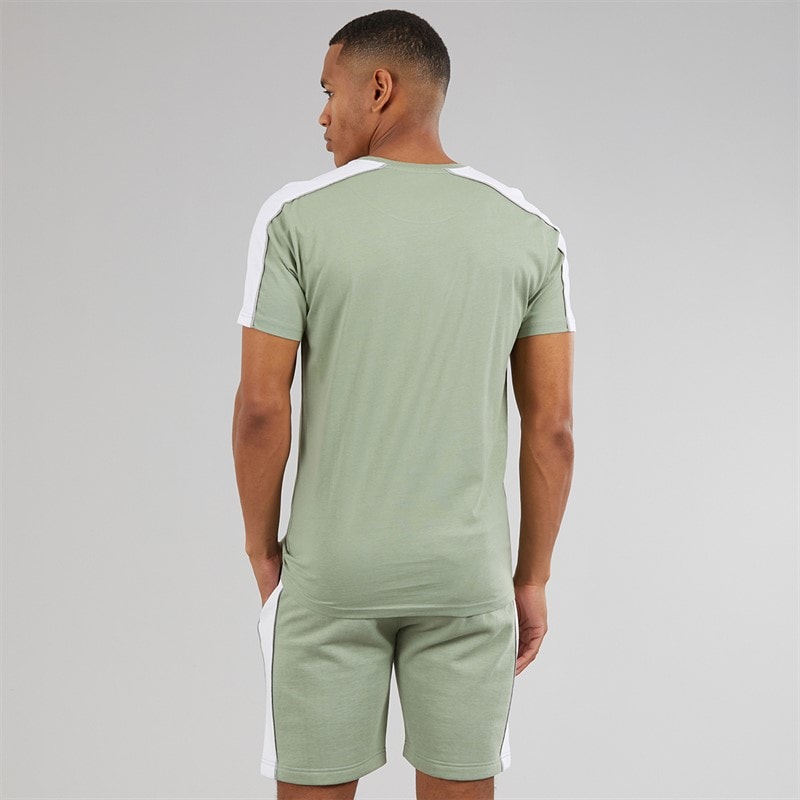 Mens Rowan T-Shirt And Shorts Set Mint Green/Optic White - Image 2