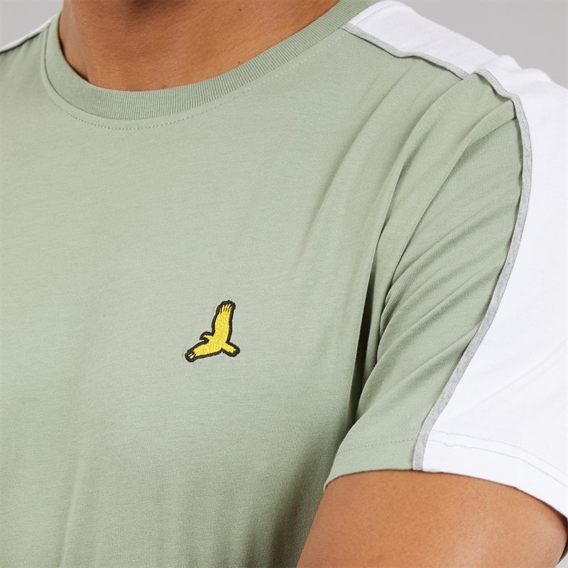 Mens Rowan T-Shirt And Shorts Set Mint Green/Optic White - Image 3
