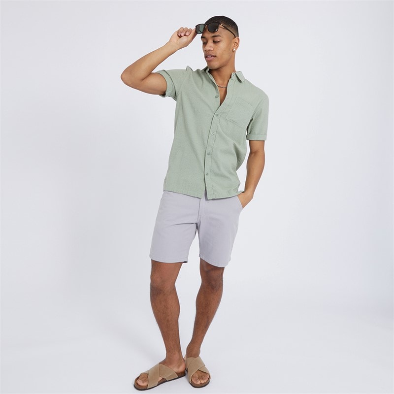 Mens Gilles Short Sleeve Shirt Mint - Image 4