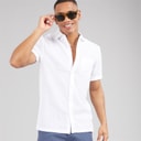 Mens Gilles Short Sleeve Shirt White