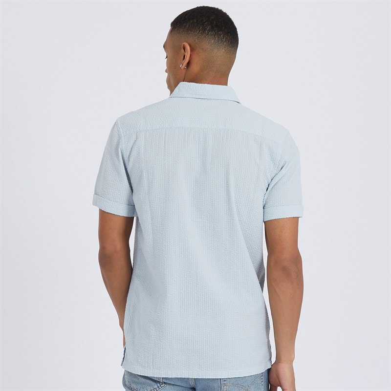 Mens Gilles Short Sleeve Shirt Baby Blue - Image 2