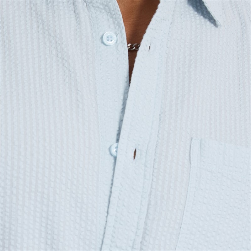 Mens Gilles Short Sleeve Shirt Baby Blue - Image 3