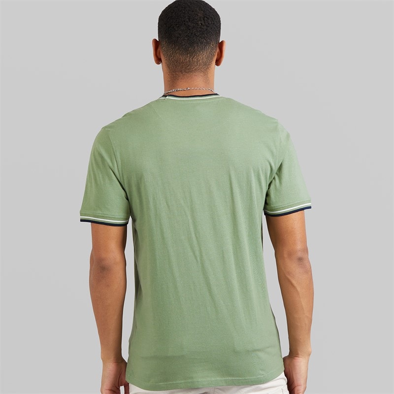 Mens Federerf T-Shirt Mint Green/Rich Navy/Optic White - Image 2