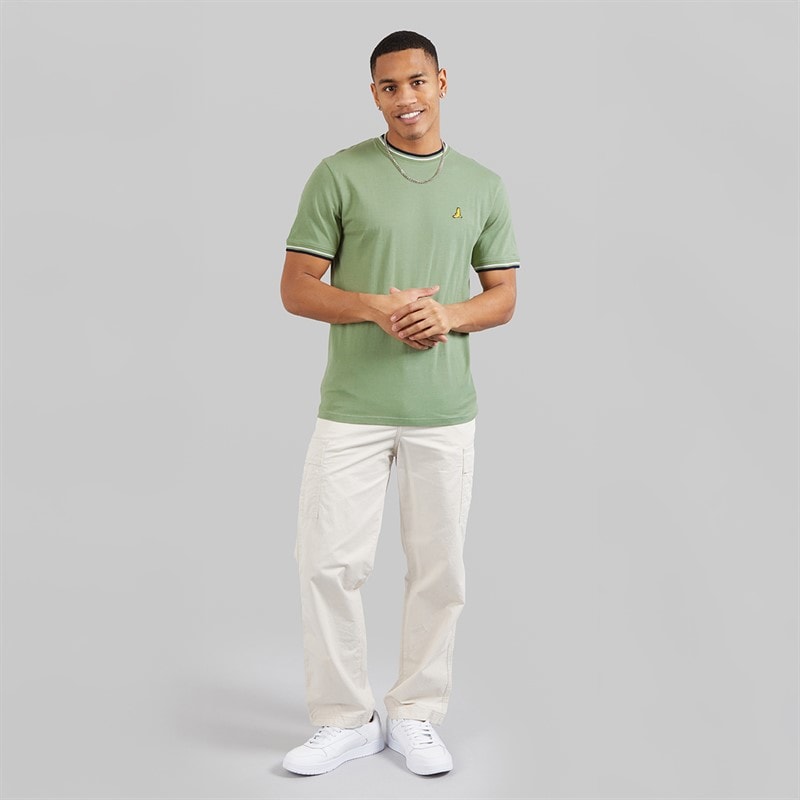 Mens Federerf T-Shirt Mint Green/Rich Navy/Optic White - Image 3