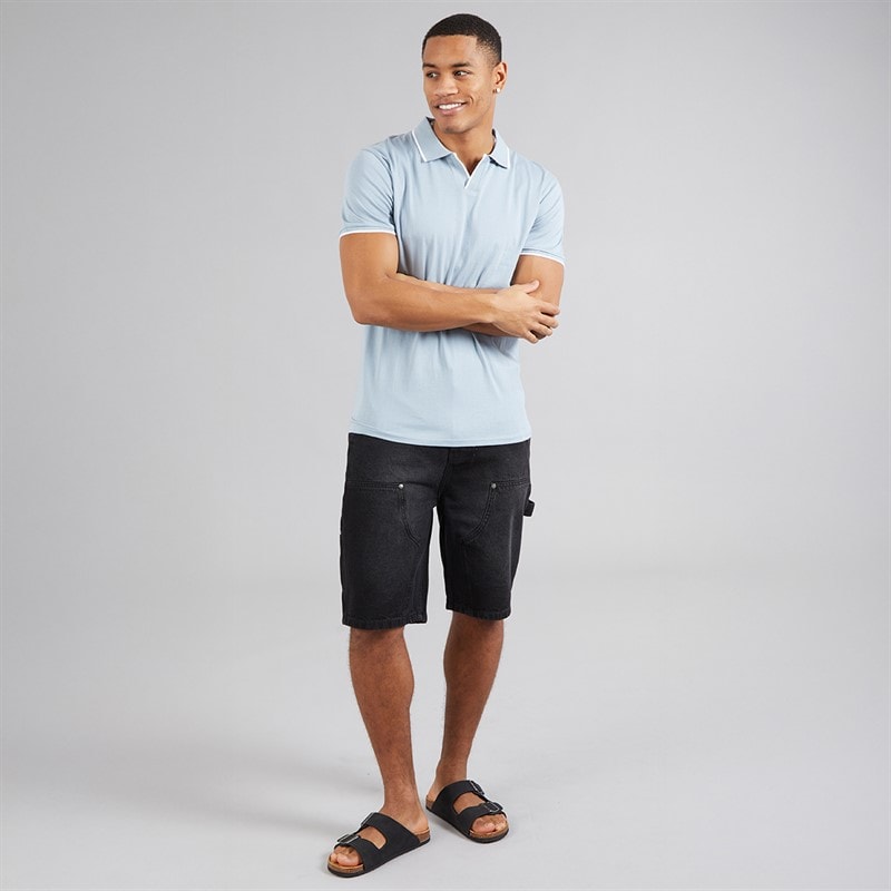 Mens Ferrat Polo Steel Blue/Optic White - Image 3