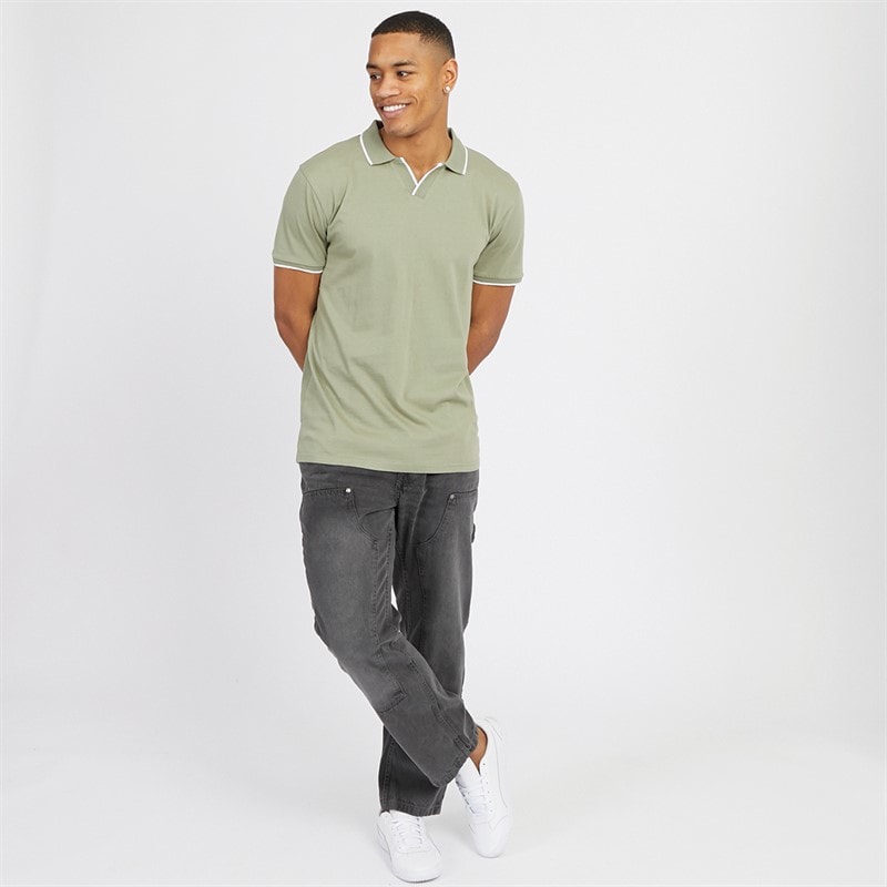 Mens Ferrat Polo Washed Sage/Optic White - Image 3