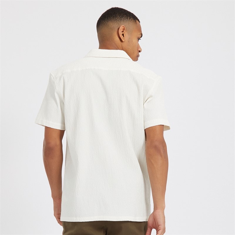 Mens Ripley Short Sleeve Shirt Optic White/Ecru Dobby - Image 2