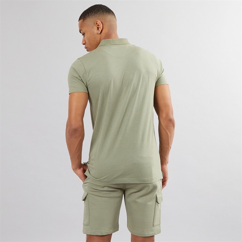 Mens Hubble Polo Shirt and Shorts Set Washed Sage - Image 2
