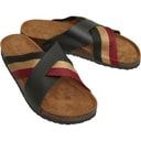 Mens Marvin Cross Strap Sandals Black/Dark Red/Gold